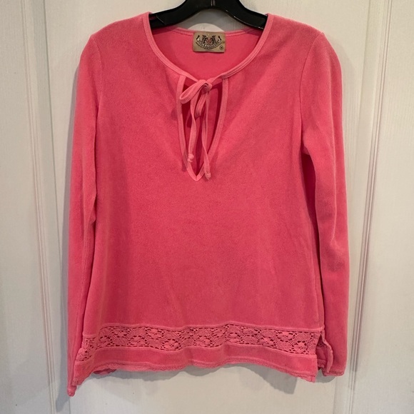 Juicy Couture Vintage y2k pink Terry Long sleeve tunic top size medium - Picture 1 of 6